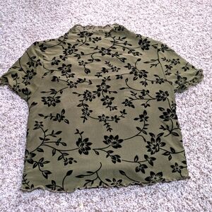 Floral Olive Green Top